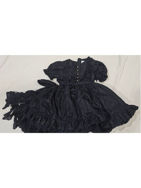 Girls The Paper Doll Not So Spooky Black Lace Formal Wrap Dress Bodysuit Size 2T